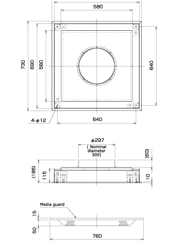 [figure]Air outlet unit structure drawing