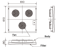 [figure]Fan filter unit (thin type) PFT3